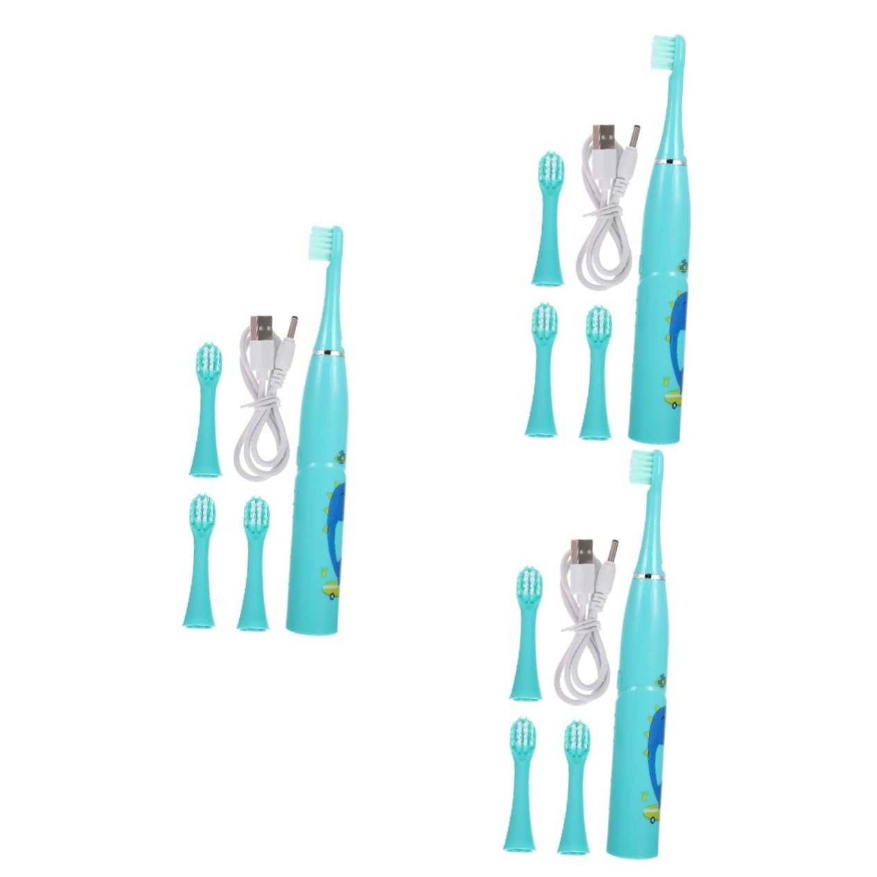 Lot De 3 Brosses À Dents Électriques Pour Bébés Garçons Et Filles Design Dessin Animé Brosses À Dents Portables Pour Enfants Pour Un Brossage Facile