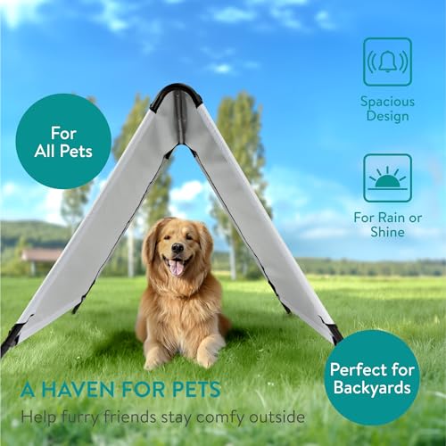 Navaris Hundezelt - Katzenzelt - Hundehöhle XXL - Outdoor und Indoor Hundehütte - Hundezelt große Hunde - Katzenzelt Outdoor - Katzen Zelt - 120 x116 x 96 cm - Weiß