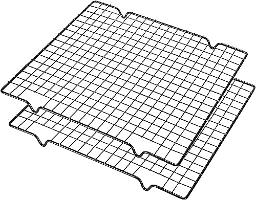 PIQIUQIU Griglia di raffreddamento per torte, 2 pezzi, con piedini stabili (40 x 25 x 2 cm)