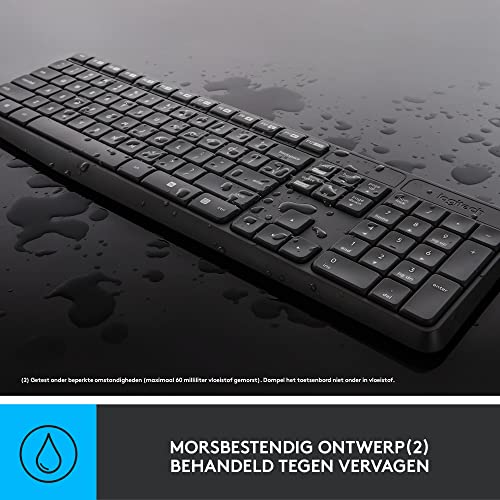 Logitech MK235 Draadloos Toetsenbord- en Muiscombinatie voor Windows, 2,4 GHz Wireless Unifying USB-Ontvanger, 15 FN-Toetsen, Lange Batterijduur, PC, Laptop, US Intl QWERTY indeling - Grijs - Afbeelding 6