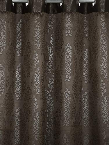 Image of Swayam 100% Blackout Polyester Window Curtain for Living Room & Bedroom | 5 Feet | Room Darkening Curtain with Eyelets | Pack of 1 | Ethnic Motif Design - Dark Grey