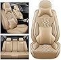 BOJVAIGA Seat Covers for Infiniti Q50 2014-2022,Waterproof Leather Car Seat Cover,Soft and Breathable Auto Interior Accessories,Luxury(Full Set) Beige