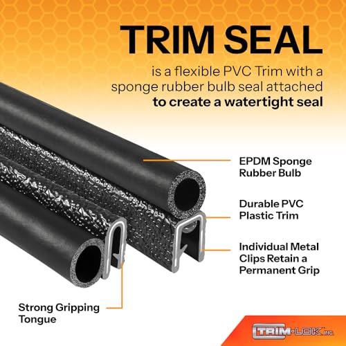 image for Trim-lok Trim Seal With Top Bulb - Fits 0.375' Bulb, 1/8' Edge, 9/16' 