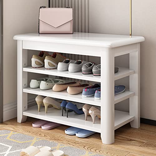 Meuble à chaussures étroit en bois blanc pour gagner de la place dans l'entrée
