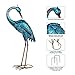 Kircust Garden Sculpture & Statues, Blue Heron Lawn Ornaments Standing Metal Crane Yard Art Large Size Bird Decoy for Outdoor Lawn Backyard Porch Patio Decoration, Set of 2