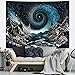 Black and White Mountain Tapestry Trippy Galaxy Stars Tapestries Magical Starry Night Tapestry Sketched Forest Trees Wall Hanging Nature River Landscape Background for Bedroom