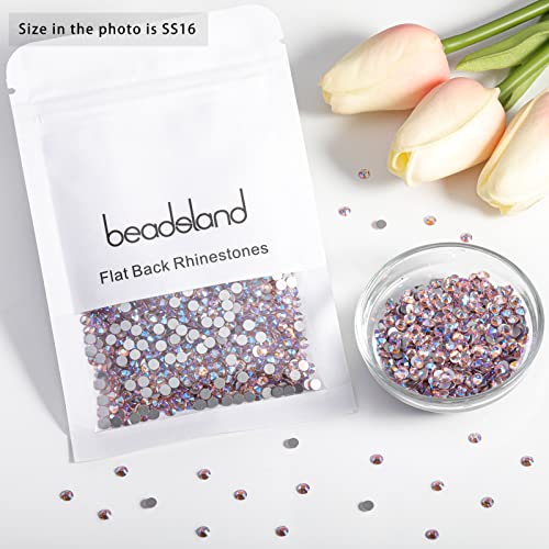Image of Beadsland Flat Back Crystal Rhinestones,Light Pink AB, SS16, 1440pcs