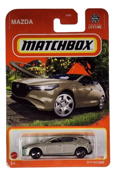 Amazon.com: Matchbox 2019 Mazda3, White Gold, 77/100, 1:64 Scale