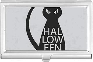 Halloween Black Personality Cat Business Card Holder Case Pocket Box Wallet