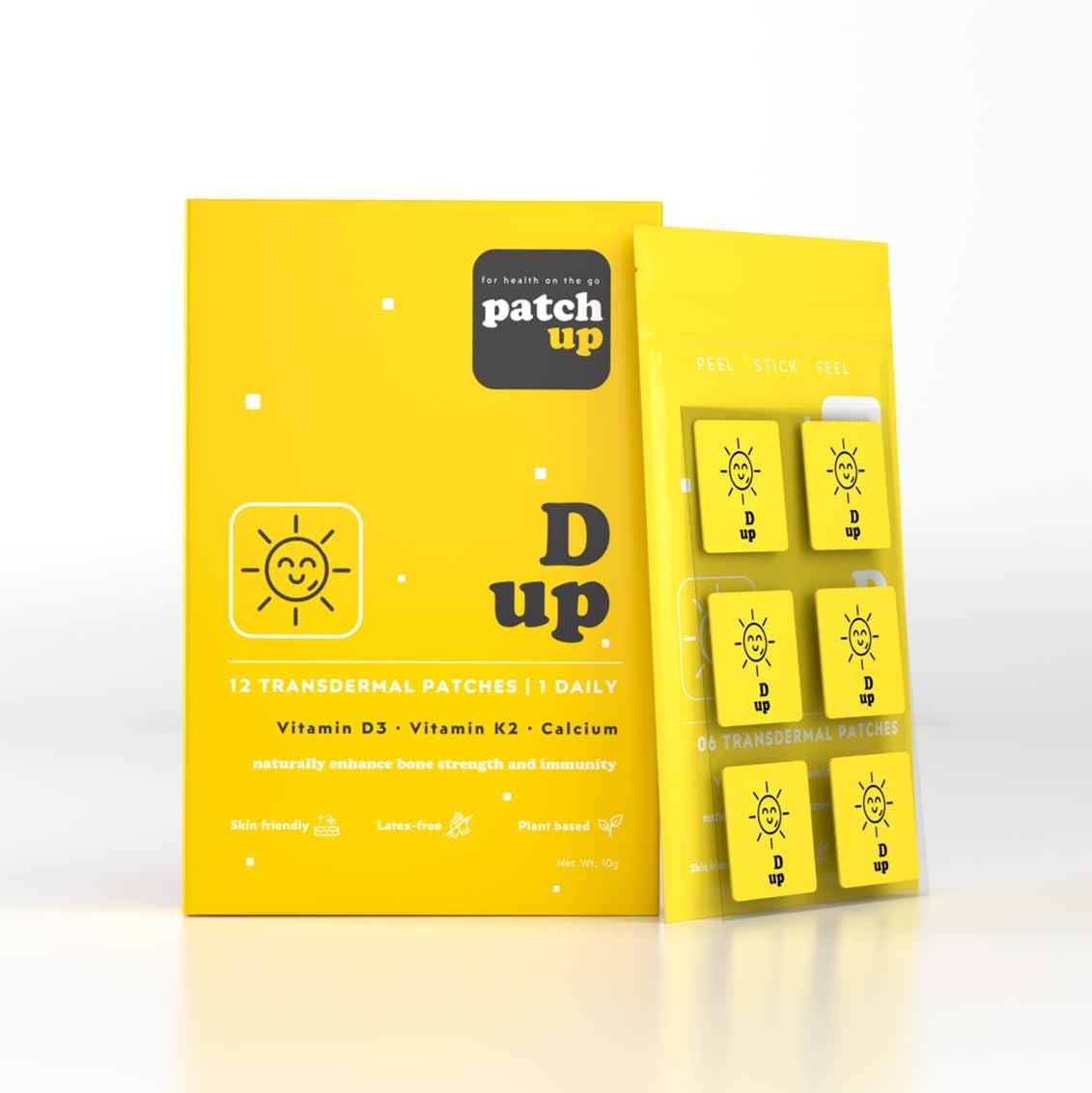 D Up | Vitamin D patches | Skin-friendly | Improves immunity | Promotes bone strength | Supports heart health | Loaded with vitamin D3, K2, and calcium (12)