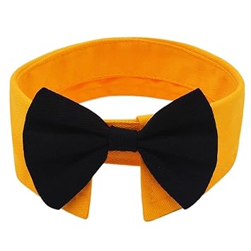 Meri Shopp Adjustable Pet Dog Cat Bowknot Tie Christmas Holiday Party Collar Yellow_S