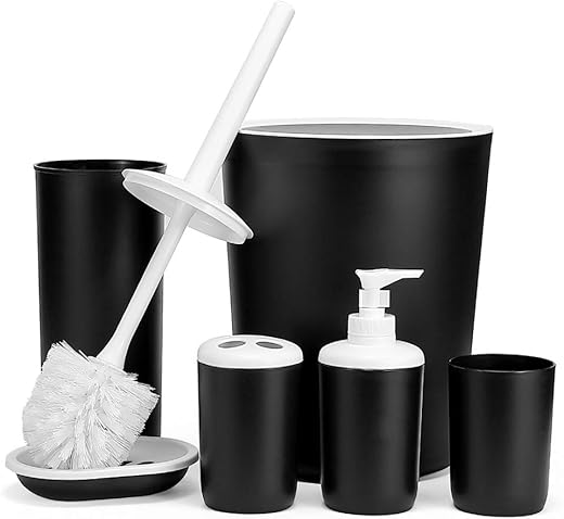 Hoomtaook Set Bagno Accessori Completo Set Bagno Accessori di 6 Plastica PP...