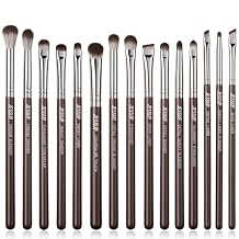 Jessup Eye Makeup Brushes Set Professional 15pcs Brown Eyeshadow Brush Eyebrow Concealer Eyeliner Blending Brush for Makeup Premium Synthetic Eye Brush Set, T499