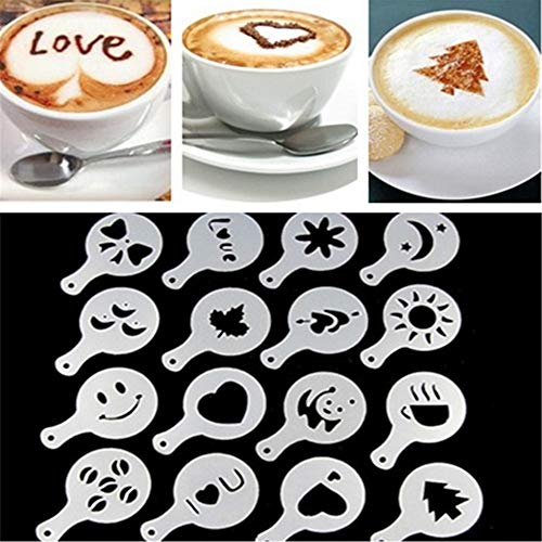 Image of Unleash the BARISTA in you with BAZIX Milk Frother with FREE 16 TYPES of STENCIL DESIGNS worth Rs. 300 for making Cafe Style Drinks at Home- Handheld-Battery Operated-Milk and Coffee Frother, Stainless Steel Whisk and Stand, Portable Foam Maker, Cappuccino, Lattes, and Egg Beaters