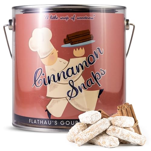 Flathau’s Fine Foods, Gourmet Shortbread Cookies, Handcrafted All Natural Artisan Bites, Southern-Baked Sweet Snaps with a Buttery Finish (Cinnamon Snaps, 16oz)