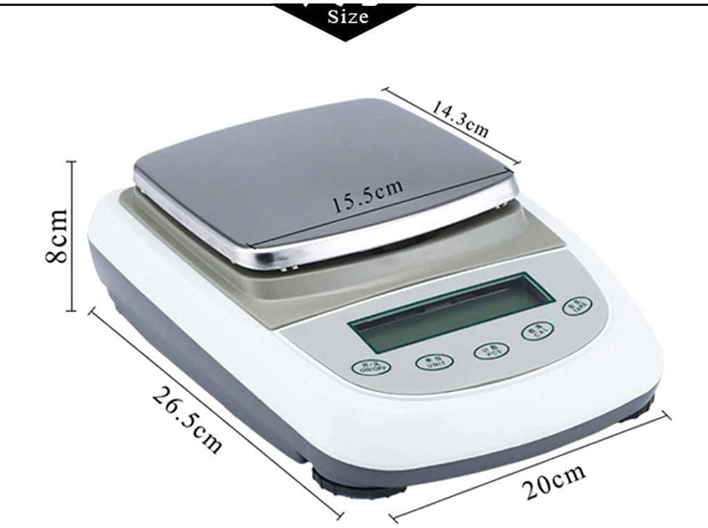 Bilancia da Cucina Bilancia Analitica di Precisione da Laboratorio Bilancia Elettronica Digitale Precisa da 0,01 G per Esperimenti Chimici E Minerali Spin Teaching,White-5kg/0.01g