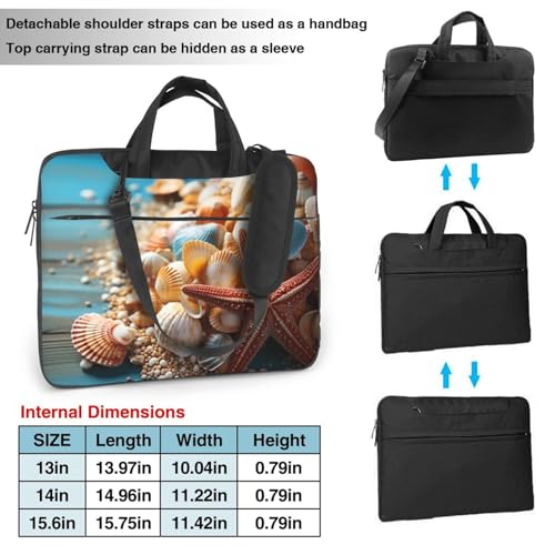 Maletín para portátil con conchas y estrella de mar 15.6" miniatura 4