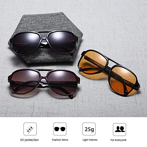 Image of LASPOR Polarized Aviator Sunglasses for Women Men 70s Vintage Retro Glasses Large Frame Plastic Shades UV400