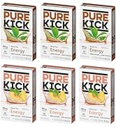 Pure Kick Energy Variety Pack - Pack of 6-3 of Each - Peach Tea and Black Tea - Low Calorie - Zer...