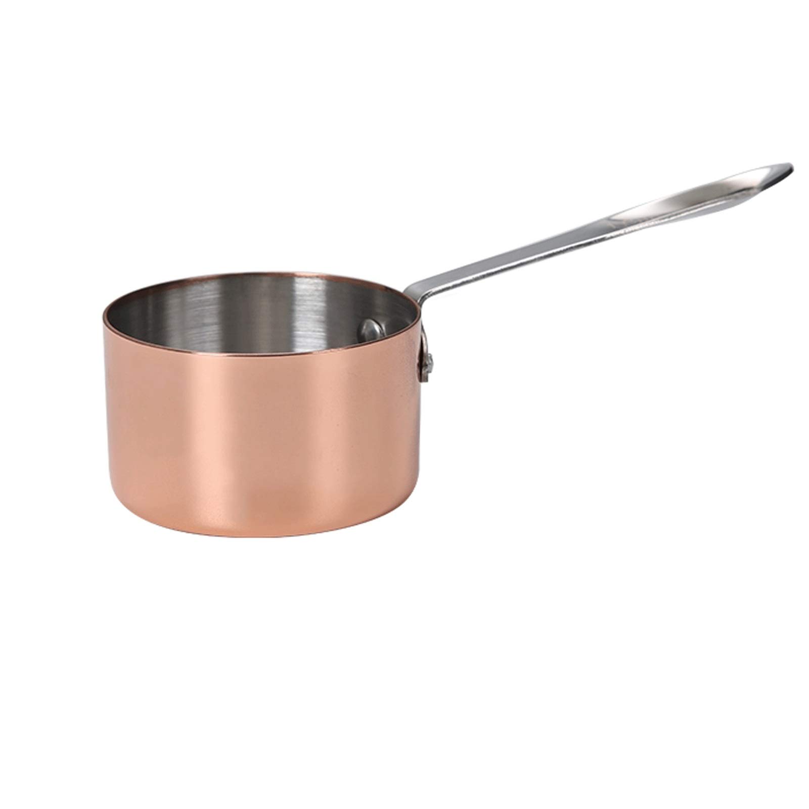 Krüge für Sahne und Milch, Wandverdickte Edelstahl Sauciere 120 ml oder 200 ml, Sauciere mit verlängertem Griff (ein Stück/Roségold) Milch (Größe: Mittel) (Größe : M)