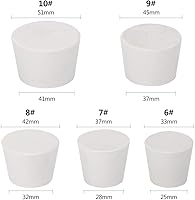Vista 4 de 5 piezas (5 tamaños surtidos) #6 - #10 tapones de goma sólida, cada tamaño un surtido