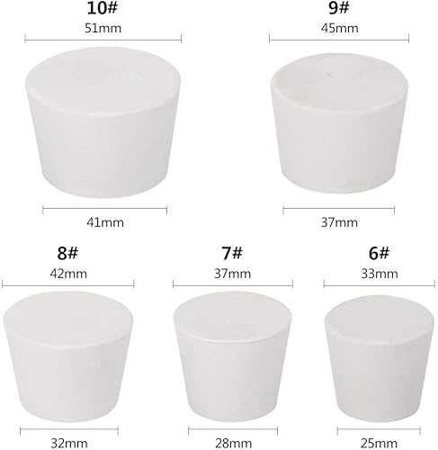 Miniatura 4 de 5 piezas (5 tamaños surtidos) #6 - #10 tapones de goma sólida, cada tamaño un surtido