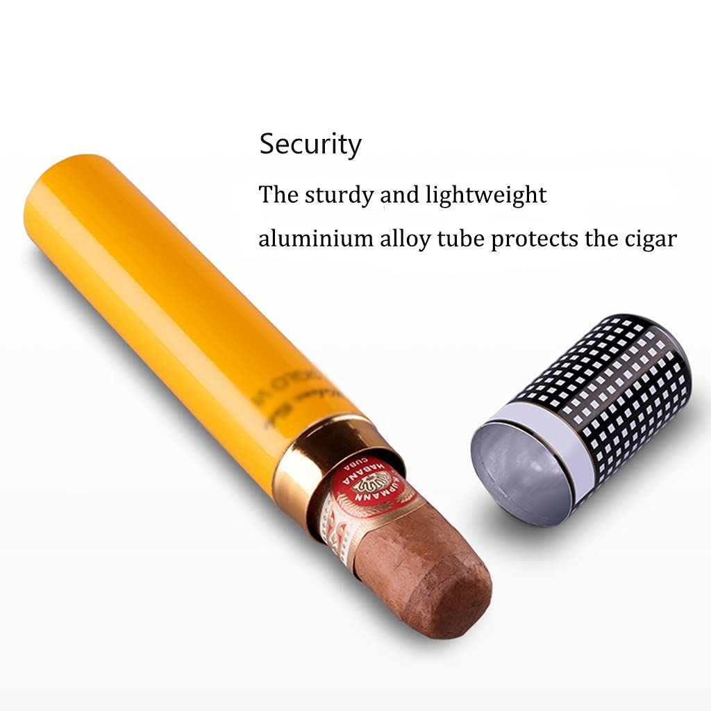 MRKU Scatole per sigari, umidificatori, Tubo umidificatore da Viaggio per sigari, Custodia Portatile per sigari Singoli, Porta sigari Tascabile in Acciaio Inossidabile, Uomo