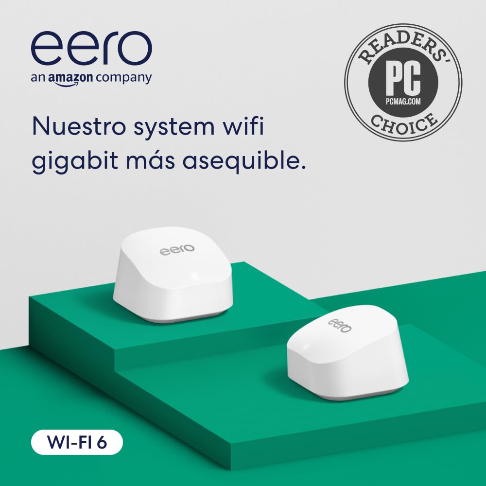 Amazon eero 6+ Mesh WiFi Router | With 1Gb/s Ethernet, 140m² Coverage & Capacity to Connect 75+ Devices | 1 Unit, 2022 Model — view 7