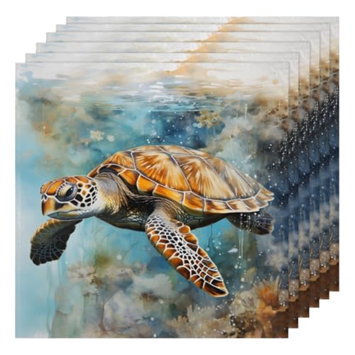 Set de 6 Servilletas de Tela Tortuga 50.5x50.5 cm miniatura 1