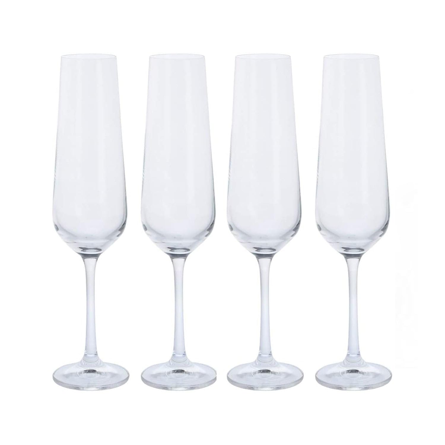 Dartington Cheers Premium International Champagne Flute Glass Set of 4 Elegant Lead-Free Crystal Wine Glasses for Toasting, Sparkling Wine, Prosecco