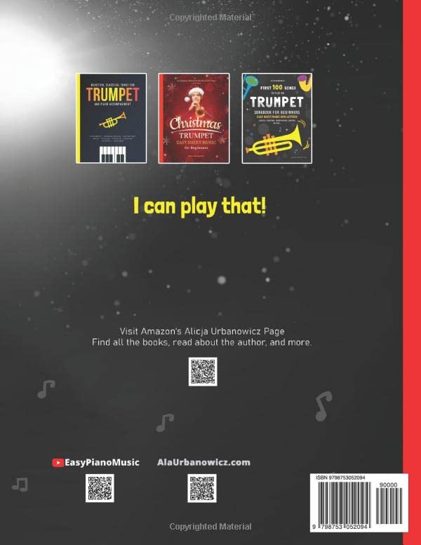 Christmas Solo Music Book for Trumpet and Piano Accompaniment: Easy Jazz Arrangements Sheet Music for Late Beginner Trumpet Players and Intermediate ... Jingle Bells We Wish You a Merry Christmas - Image 2