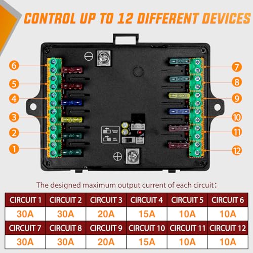 Image of Nilight 12 Gang Switch Panel APP RGB 12V 24V Circuit Control System 4-Mode | Fuse Wiring Harness APP Remote Control Automatic Dimmable Toggle /Momentary /Strobe /Flash for Car Pickup Truck Camper SUV