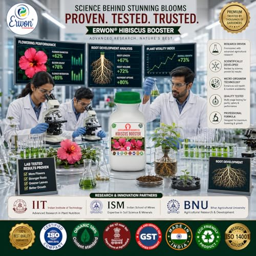 Image of Erwon Hibiscus Booster, Premium Essential Powerful Liquid Fertilizer for the Best Growth of Hibiscus Plants with Flowering Nutrients and Charged Micro-organism (100 ml)