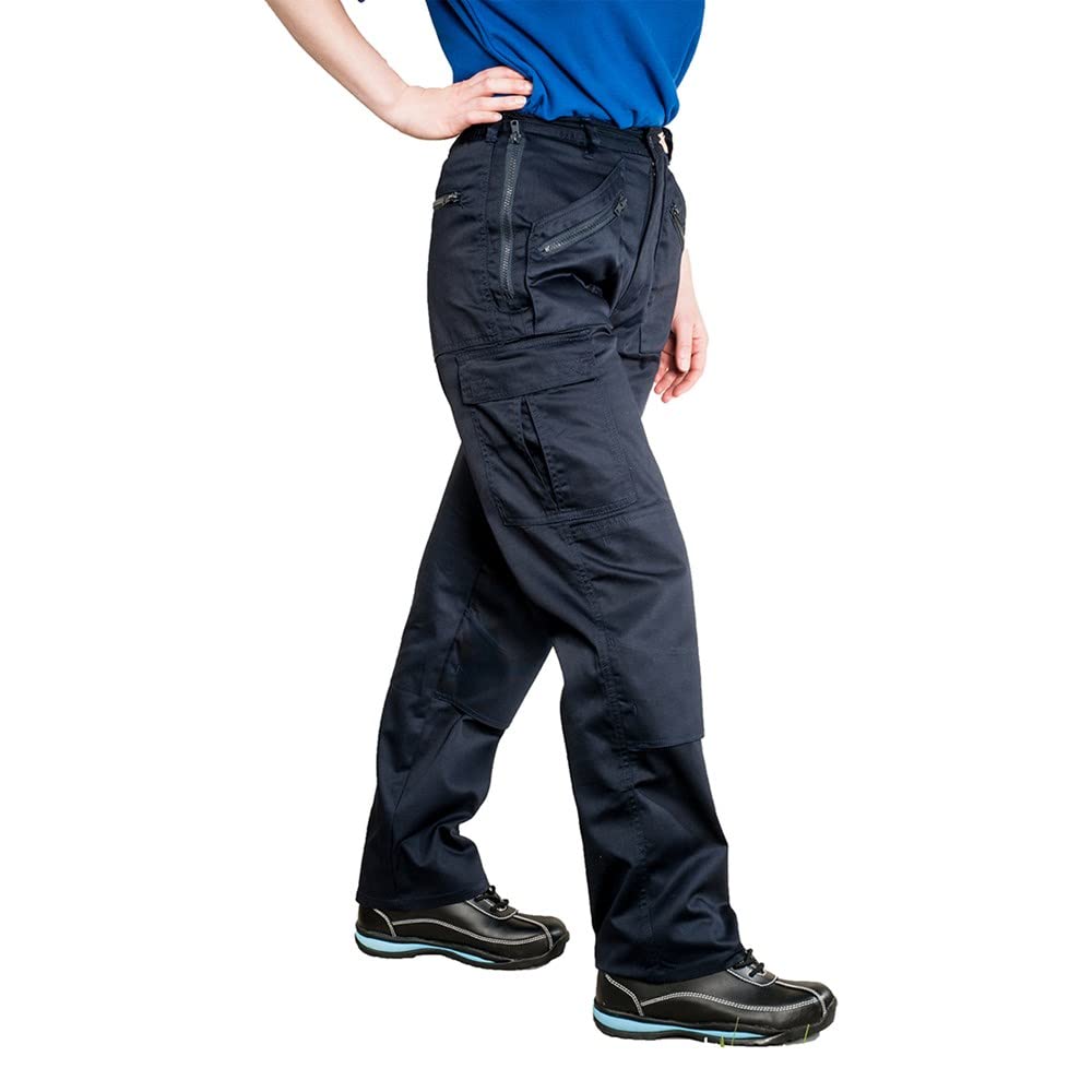 Portwest S687 Women’s Neoprene Work and Action Trousers with Multiple Zip-Up Pockets and Knee Pads, S687NARM
