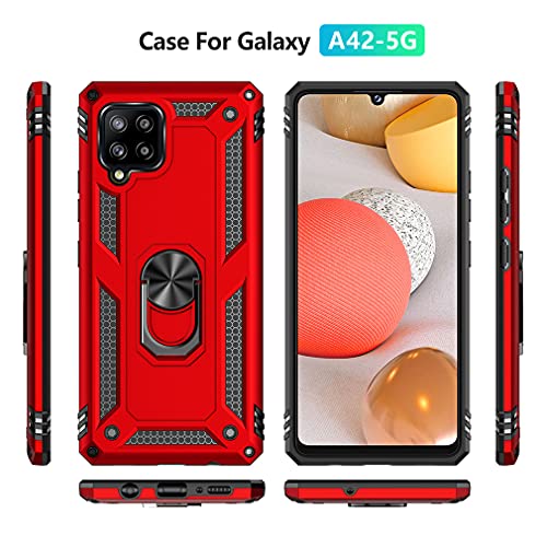 Coque Galaxy A42 5G antichoc rouge avec son protège-écran HD