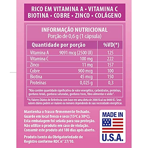 Hair Skin & Nails (Cabelo, pele e unhas) Vitgold 120 cápsulas