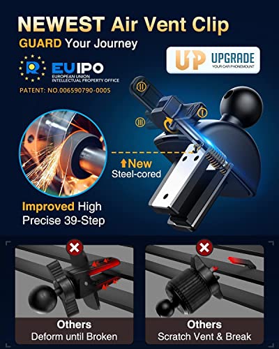 Vanmass 2022 Newest Car Phone Holder Mount [Upgraded Super Suction] Dashboard Phone Holder, Cell Phone Holder Car Dash Windshield Air Vent Stand For Iphone 14 13 12 Pro Max Samsung, Matt Black #TOP7