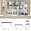 Harper & Bright Designs Kitchen Dining Table Set for 6, Classic and Traditional Style 6 Piece Kitchen Dining Table Set, 4 Upholstered Chairs & Bench (White+Gray) #1