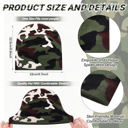 Image of Ramede 4 Pcs Y2k Beanie - Double Sided Graphic Beanies for Men and Women, Acrylic Knitted Y2k Hats Accessories