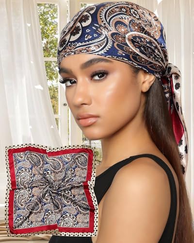 Large Silk-Touch Square Scarf 35 Inches - Versatile Head Wrap for Yoga, Casual Wear & Gift Giving