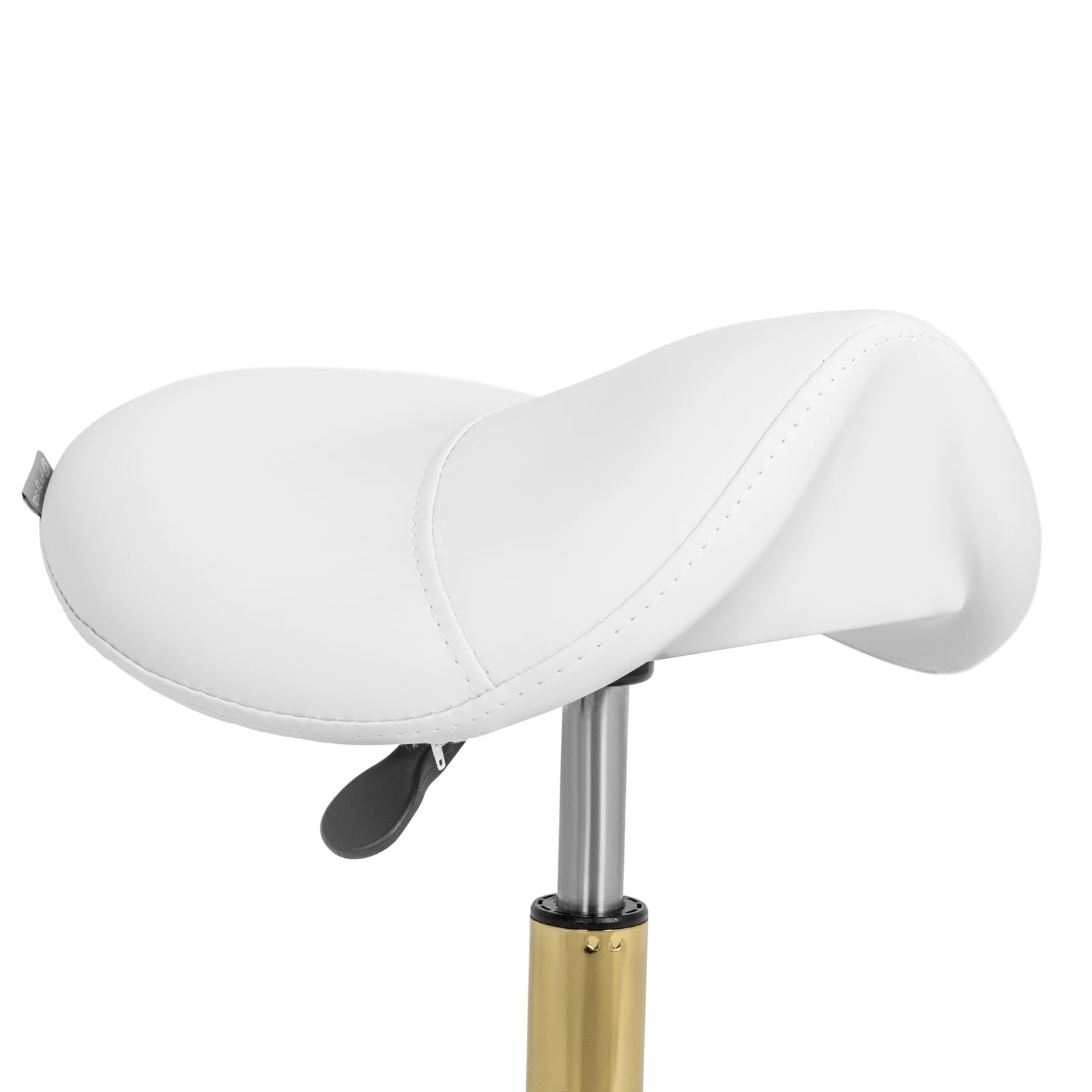 physa PHYSA YORK WHITE_GOLD Sgabello a sella 55 - 70 cm 150 kg Bianco, oro Sgabello ergonomico a sella Sgabello a sella ergonomico Sgabello tondo Sgabello da scrivania
