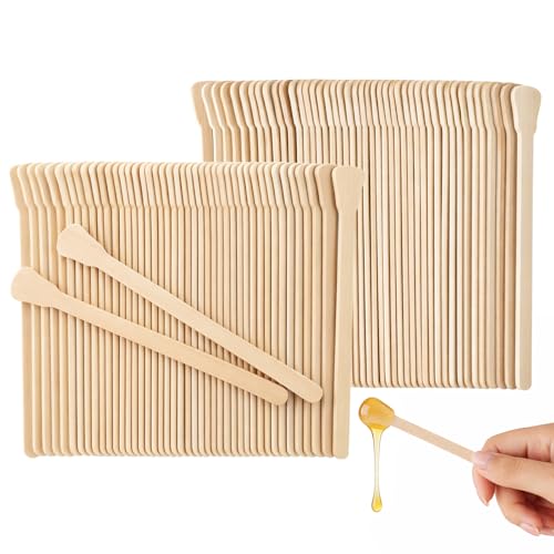 100 Wooden Hair Removal Sticks - Disposable Wooden Waxing Strips - Large Wooden Waxing Strips for Body Waxing Wooden Waxing Strip Set