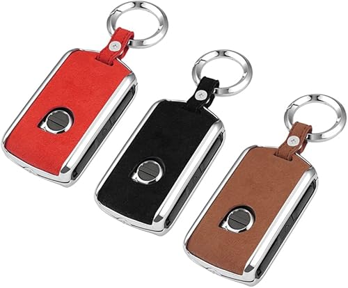 Miniatura 10 de SANRILY 1 funda de cuero de gamuza para llavero inteligente Volvo XC90 2018 XC60 S90 V90 2019 2020 sin llavero, funda de protección completa, color