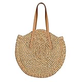 Amorar Hippie-Boho Strohtaschen Damen Handtaschen Tragetaschen Sommer Strandtasche Strohsack Crossbody Tasche Retro Schulterbeutel Umhängetasche Freizeit Geflochten Strandtasche Casual Tote