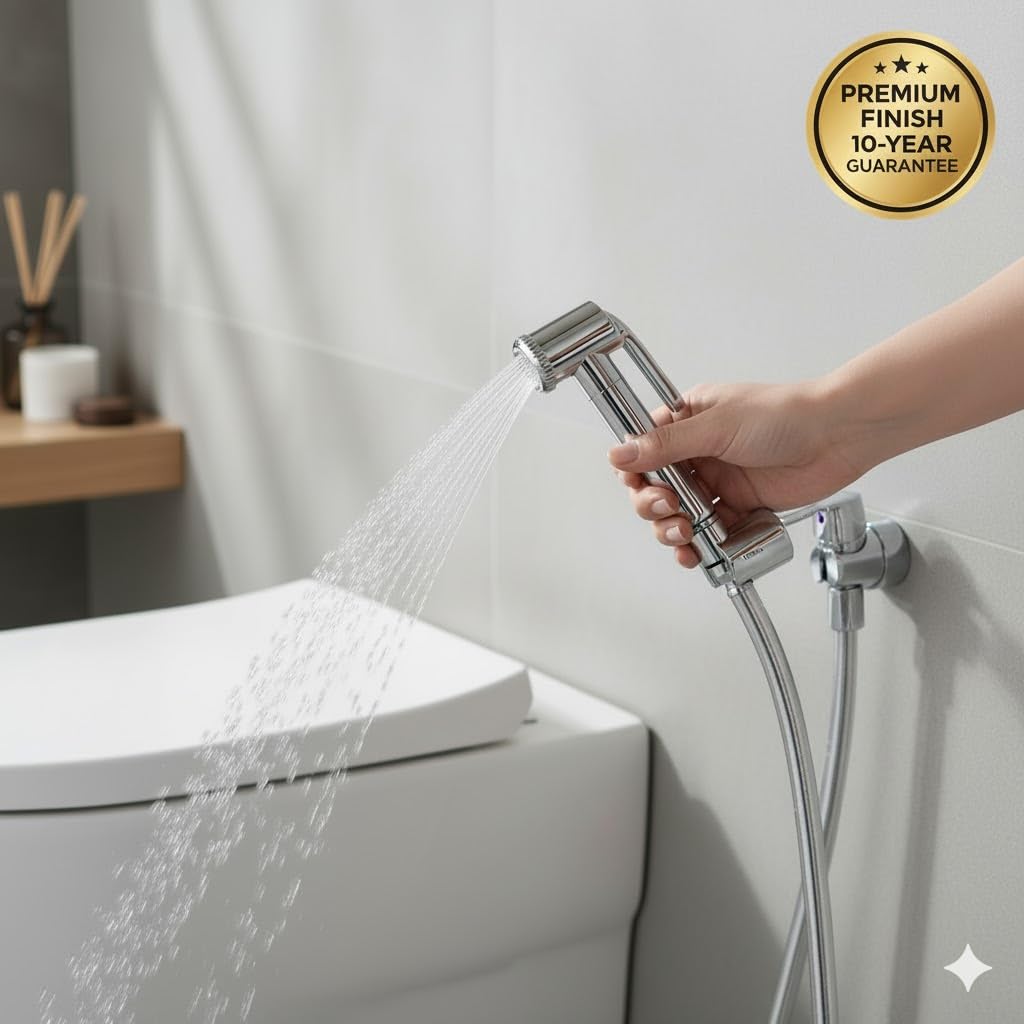 Cccei ABS Health Faucet with Hose Pipe and Wall Hook, Chrome Finish Multi Wide (1 M) 4