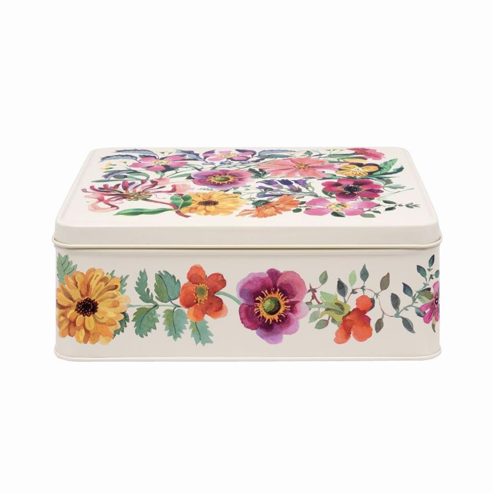 Elite Tins Multi Emma Bridgewater Garden Flowers Deep Rectangular Tin- 195 X 154 X 75Mm