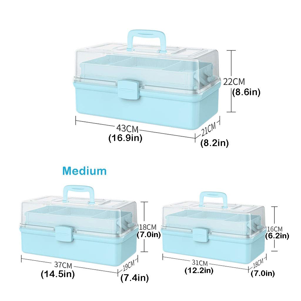 Kit di Pronto Soccorso Scatola Medica Grande capacità, for medicinali, immagazzinaggio Multistrato, Cassetta, Blu,Kit di Pronto Soccorso(B)