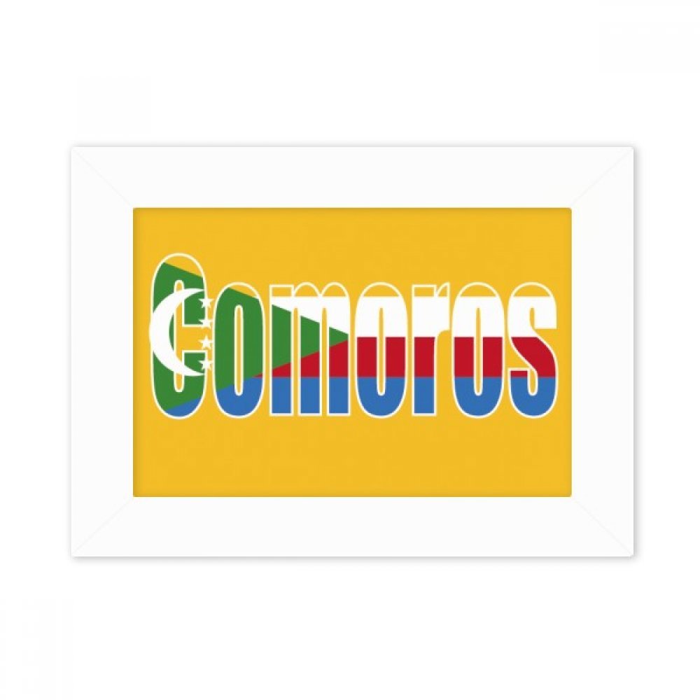 Cadre photo Comores drapeau blanc évite les reflets pour image bureau 5X7 pouces