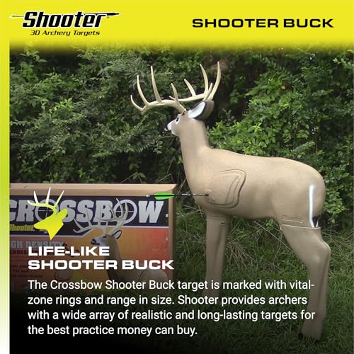Image of SHOOTER Buck 3D Archery Target, Replaceable Insert for Long Life, Weather-Resistant Construction, High-Density Impact-Response Foam Withstands Field Points, Broadheads, and Expandables