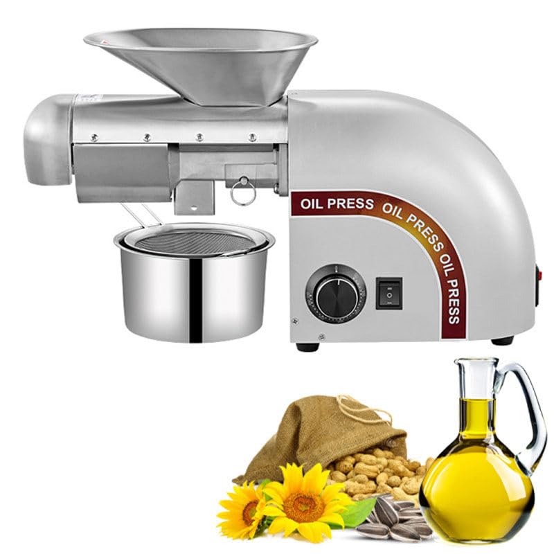 WEIMILOROil Press Machine - Upgrade 1250W Cold & Hot Press Automatic Electric Oil Maker for Home, Seeds Nuts Oil Expeller Press Mill, Stainless Steel Household for Peanut live Kernel